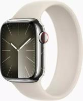 Смарт-часы Apple Watch Series 9 A2978 41мм OLED корп. серебристый Sport Band разм. брасл: S/M (MR9M3LL/A)