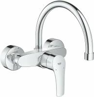 Смеситель для кухонной мойки 32482003 GROHE Eurosmart, настенный с высоким изливом, вынос 245 мм, хром