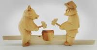 Богородская детская деревянная развивающая игрушка "Кузнецы". Русский народный промысел