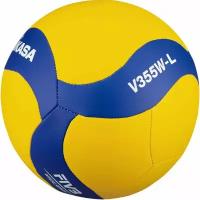 56259-84532 Мяч волейбольный MIKASA V355WL, размер 5, облегченный, 18 панелей, синтетическая кожа ПВХ, машинная сшивка, желтый-синий