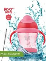 Поильник-непроливайка Roxy-kids RFD-008-P с трубочкой розовый