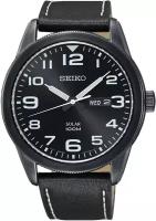 Часы японские наручные мужские кварцевые на ремне Seiko SNE477P1S*V158