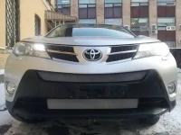 Защитная сетка радиатора низ хром Toyota RAV4 (2012-2015) CA40 для комплектаций Комфорт,Элеганс,Престиж / съемная решетка на бампер Тойота РАВ 4