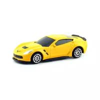 Машинка металлическая Uni-Fortune RMZ City 1:64 Chevrolet Corvette, без механизмов, цвет желтый матовый, 9 x 4.2 x 4 см