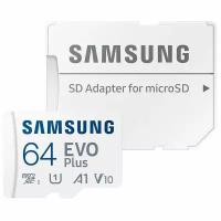 Карта памяти Samsung Evo Plus microSDXC U1 Class 10 64GB с адаптером