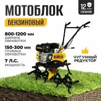 Мотоблок / Мотокультиватор Partner for garden EXPERT-70 ( 7 л. с, 120 см, 2 вперед / 1 назад, чугунный редуктор колеса В комплект НЕ входят )