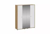 Шкаф 4-х створчатый SV Мебель Милан белый матовый / дуб золотой 148.1x56.1x220 см