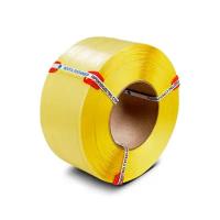 Стреппинг лента 15 мм х 0,8 мм х 600 м, желтая, лента полипропиленовая Волга Полимер, лента пп для упаковки