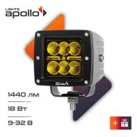 Противотуманные фары светодиодные 13019-0185 LIGHTS APOLLO 18W, 9-32V Жёлтый свет Flood Yellow