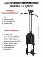 Блоковый многофункциональный реабилитационный тренажер (кроссовер) пристенный Leco-IT Starter