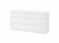 Комод с 6 ящиками Ikea Kullen/ Икеа Куллен, 140x72 см, белый