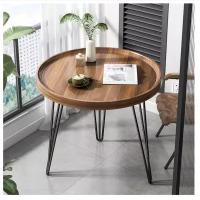 Дизайнерский прикроватный столик на металлической основе MyPads, высота 50см, столик для ноутбука, журнальный столик для кофе идеально впишется в л