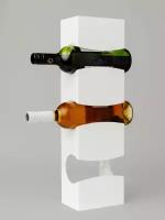 Подставка для бутылок "Бутылочница для вина" 3 секции белая