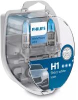 Лампа автомобильная галогенная Philips White Vision 12258WHVSM H1 55W P43t 3700K 2 шт