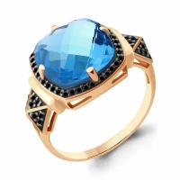 Кольцо Diamant online, серебро, 925 проба, золочение, топаз, кристалл