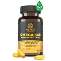 Омега 3-6-9, 369 90 капсул MISHIDO БАДы Omega 3 6 9 рыбий жир, масло авокадо, льняное