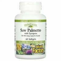 Natural Factors HerbalFactors Saw Palmetto with Lycopene (сереноя с ликопином) 60 капсул