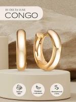 Серьги конго Del'ta Delta Luxe Congo, красное золото, 585 проба, размер/диаметр 10 мм, красный