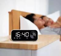 Часы с будильником и Bluetooth колонкой, Recci Clock Wireless Speaker, BT 5.0, 1200 mAh, AUX, microSD/TF, Белый+Черный