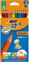 Карандаши цветные Bic Kids Evolution ударопрочные, 12 цветов