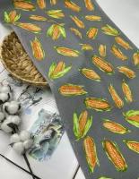 Ткань вафельная для полотенец Кукуруза / 2 п. м. / ширина 50 см / 175 г/м2