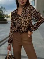 Блуза из шелка принт леопард 42