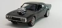 Машинка Dodge Charger 1:24 металлическая, свет, звук, поворот руля и колес