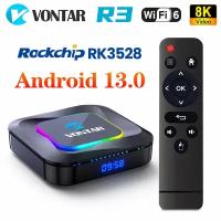 Смарт ТВ приставка VONTAR R3 Rockchip RK3528 Android 13 Поддержка 8K Видео BT5.0 Wifi 6 4/32ГБ Медиаплеер