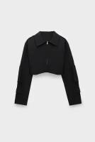 Жакет Yuzefi cropped jacket with pocket black для женщин цвет черный размер 42