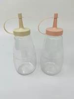 Прозрачные пластиковые бутылки для масла и соусов, набор из двух штук, объем 300 мл