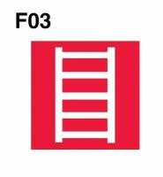 Знаки пожарной безопасности F03 Пожарная лестница ГОСТ 12.4.026-2015 100мм 1шт