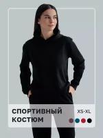 Спортивный костюм женский VOSHOD, однотонный, размер XL (48-50), черный