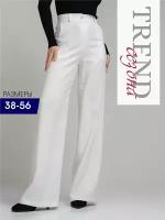 Брюки женские палаццо классические штаны, белые брюки с высокой посадкой, сезон весна-лето