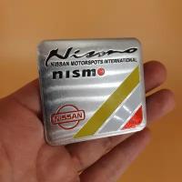 Эмблема наклейка Nismo Ниссан Motorsports International металлическая, 6 х 5.5 см, самоклеящаяся