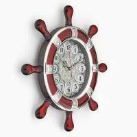 Часы настенные, серия: Море, "Штурвал" плавный ход, d-35 см,1 АА, 35 х 4 х 35 9760134