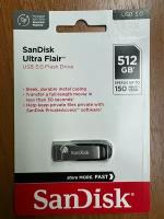 Флешка SanDisk Ultra Flair USB 3.0 512 ГБ, 1 шт, дымчатый серебристый/черный