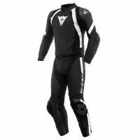 Комбинезон кожаный Dainese AVRO 4 LEATHER 2PCS SUIT Black-Matt/Black-Matt/White, (р.52)