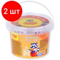 Комплект 2 шт, Песок для лепки Мульти-Пульти "Магический песок", морской, 500г, 2 формочки