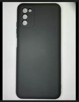 Samsung Galaxy A02S Силиконовый чёрный чехол для Самсунг галакси А02С бампер накладка