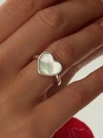 Кольцо на три пальца MIESTILO Кольцо серебро 925 серебряное сердце ювелирное, серебро, 925 проба, родирование, перламутр