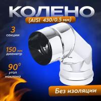 Колено нерж. (AISI 430/0,5мм) 90 градусов (150)