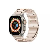 Блочный ремешок для Apple Watch 38-40-41 mm, Series 1-9, SE / Сменный металлический браслет для смарт часов на застежке Эпл Вотч 38-41 мм