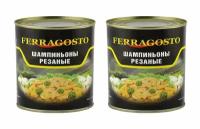 Грибы шампиньоны резаные, FERRAGOSTO, 425 мл