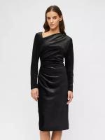 Прилегающее бархатное платье с драпировкой и блёстками, цвет Черный, размер XS 023458159221