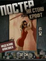 Постер 32х45 Девушки Ню 18+