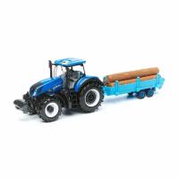 Трактор с прицепом Bburago NEW HOLLAND FARM TRACTOR TRAILER 18-44060 18-44068