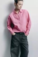 Блуза женская Befree Рубашка oversize с боковыми вырезами 2411417010-90-L розовый размер L