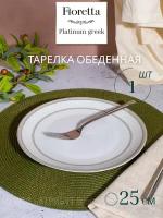 Тарелка обеденная PLATINUM GREEK 25см, фарфор