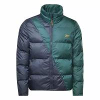 Куртка Reebok OW U SYNDWN B Jacket vector navy/forest green, синий XL