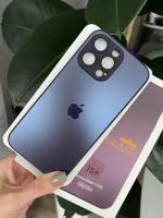 Чехол матовый AG Glass IPhone 15 Pro Max Logo Фиолетовый c защитой на линзах